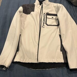 Cinch Men's White and Black soft-shell lightweight Jacket